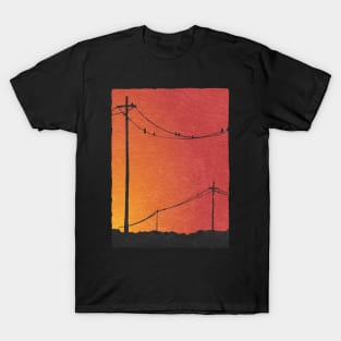 Power Lines Sunset T-Shirt